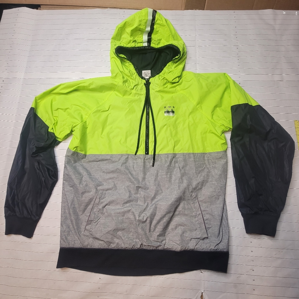 Victoria's Secret PINK Anorak Fleece Windbreaker Jacket Hoodie M/L Green Gray
